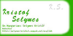 kristof selymes business card