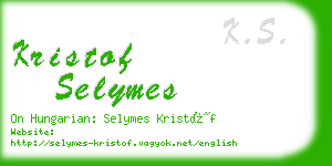 kristof selymes business card